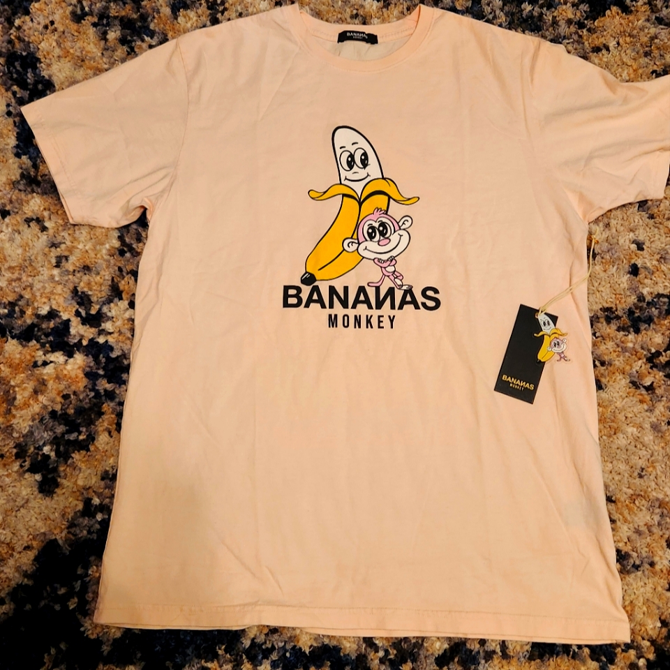 Bananas Monkey Homies T Shirt Ice Pink Brand New Size Large